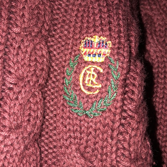Chaps by Ralph Lauren cable knit burgundy sweater - Picture 2 of 5